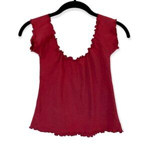 Brandy Melville Red Scoop Neck Top